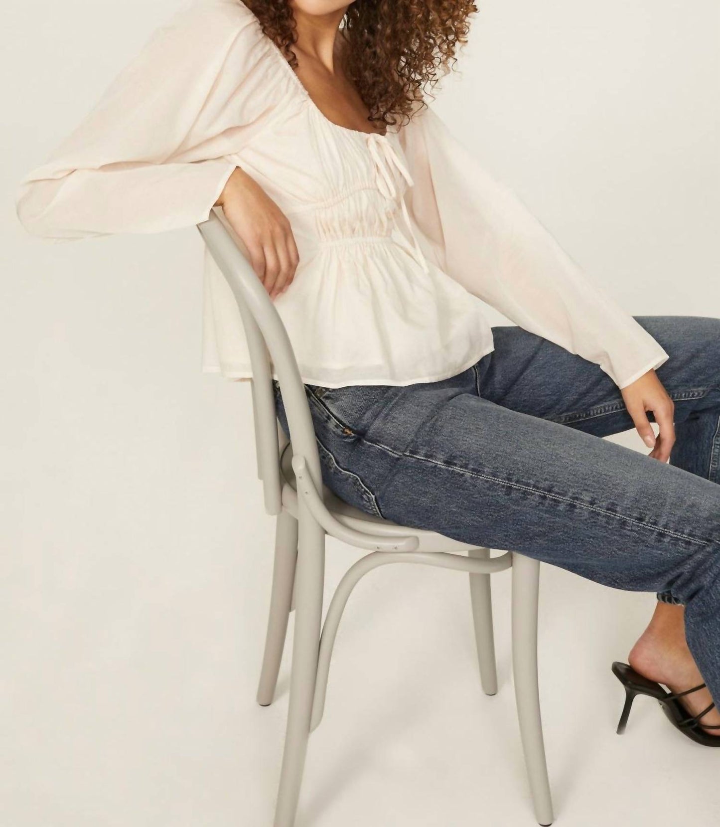 Something Navy - Cinched Front Blouse