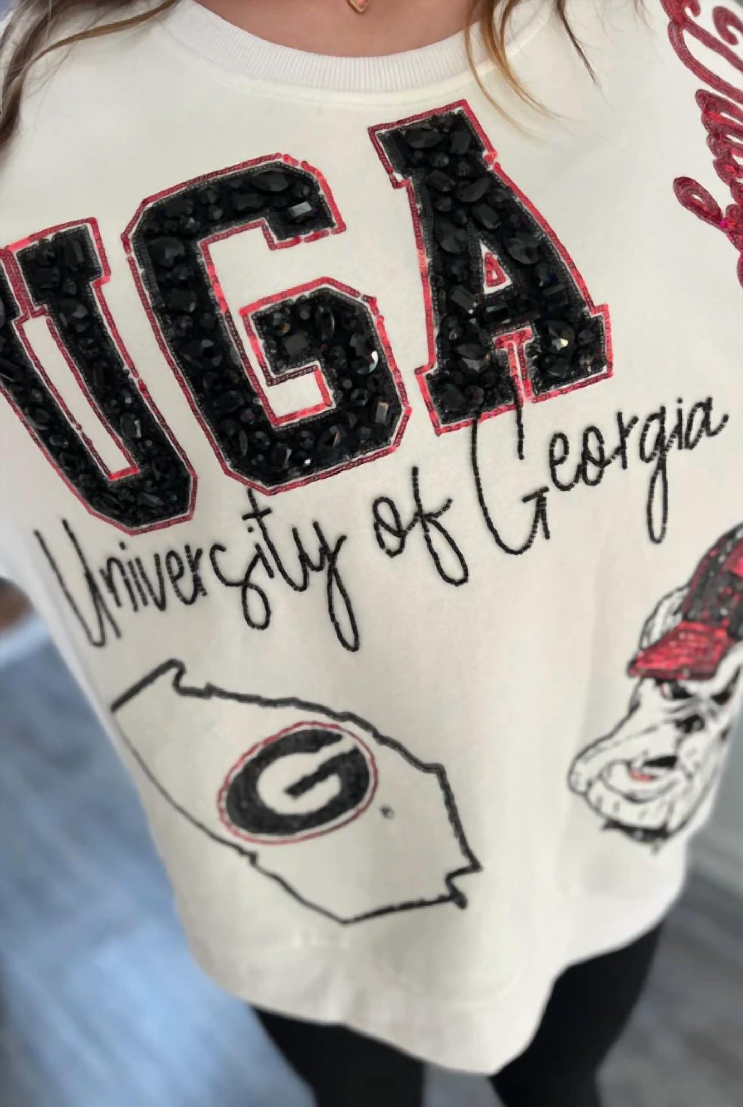 Queen Of Sparkles - Licensed Uga Big Icons Scattered All Over Sweatshirt
