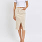 Judy Blue - High Waist Garment Dyed Criss-Cross Front Slit Long Skirt