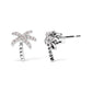 10K White Gold 1/10 Cttw Diamond  Encrusted Palm Tree Stud Earrings (H-I Color, I1-I2 Clarity)