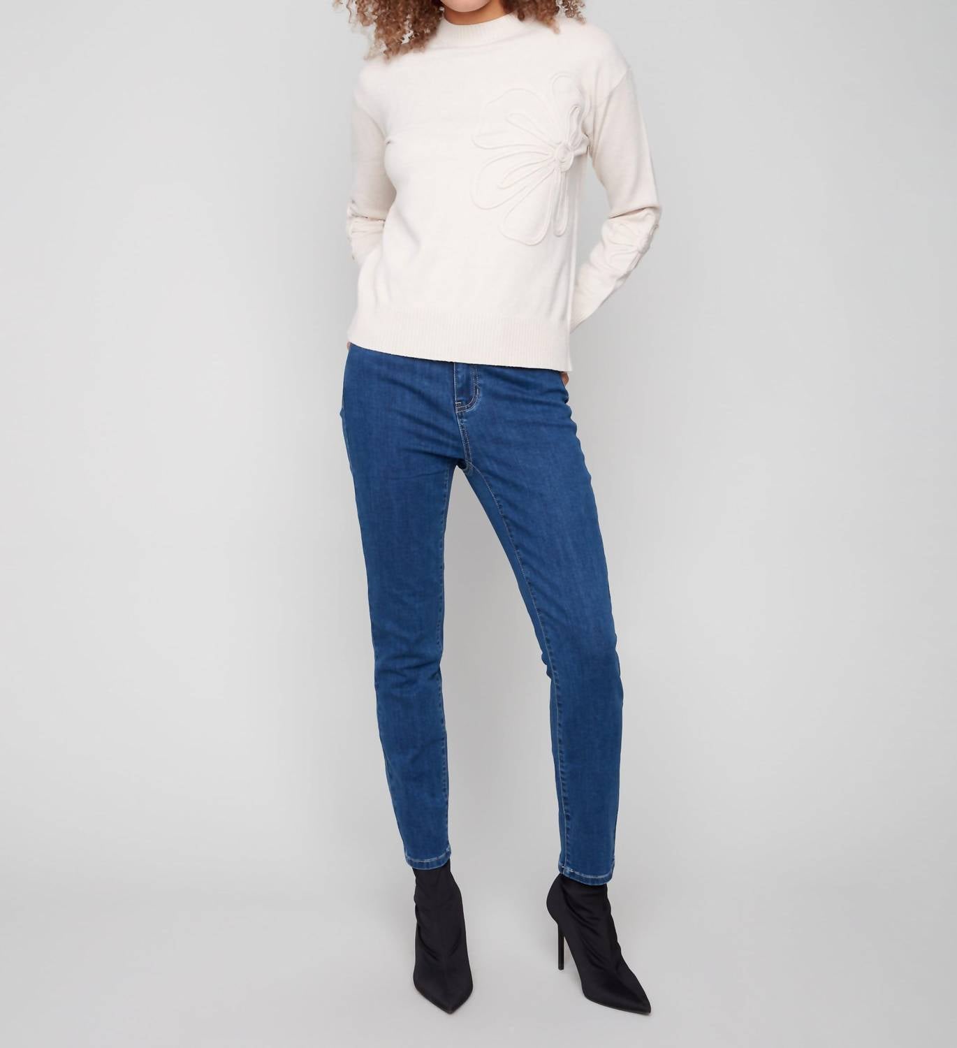 Charlie B - Textured Soutache Crew Neck Sweater