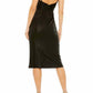 Ieena For Mac Duggal - Metallic V-neck Midi Dress