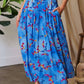 Trendsi - Davi & Dani Printed Smocking Waistband Ruffled Maxi Skirt