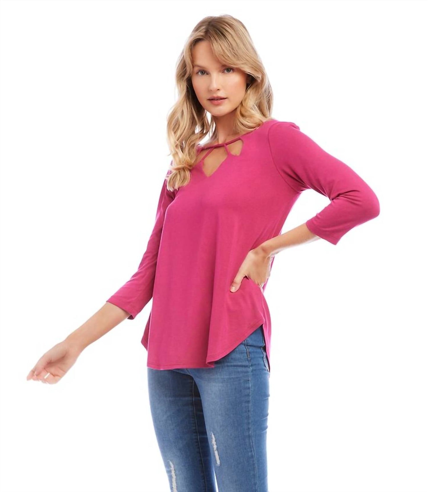 Karen Kane - Cut-Out Shirttail Tee