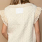 Pol - Crochet Button Down Lace Trim Sweater Vest
