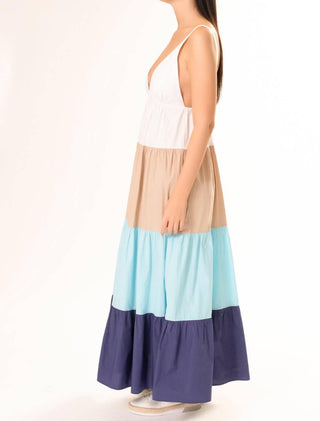 Area Stars - Colorblock Tiered Maxi Dress