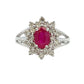 1.65ct Ruby Diamond Ring 14KT White Gold