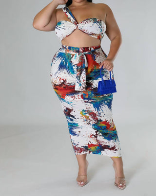 Good Time Usa - Conjunto de duas peças de top curto e saia explosivos