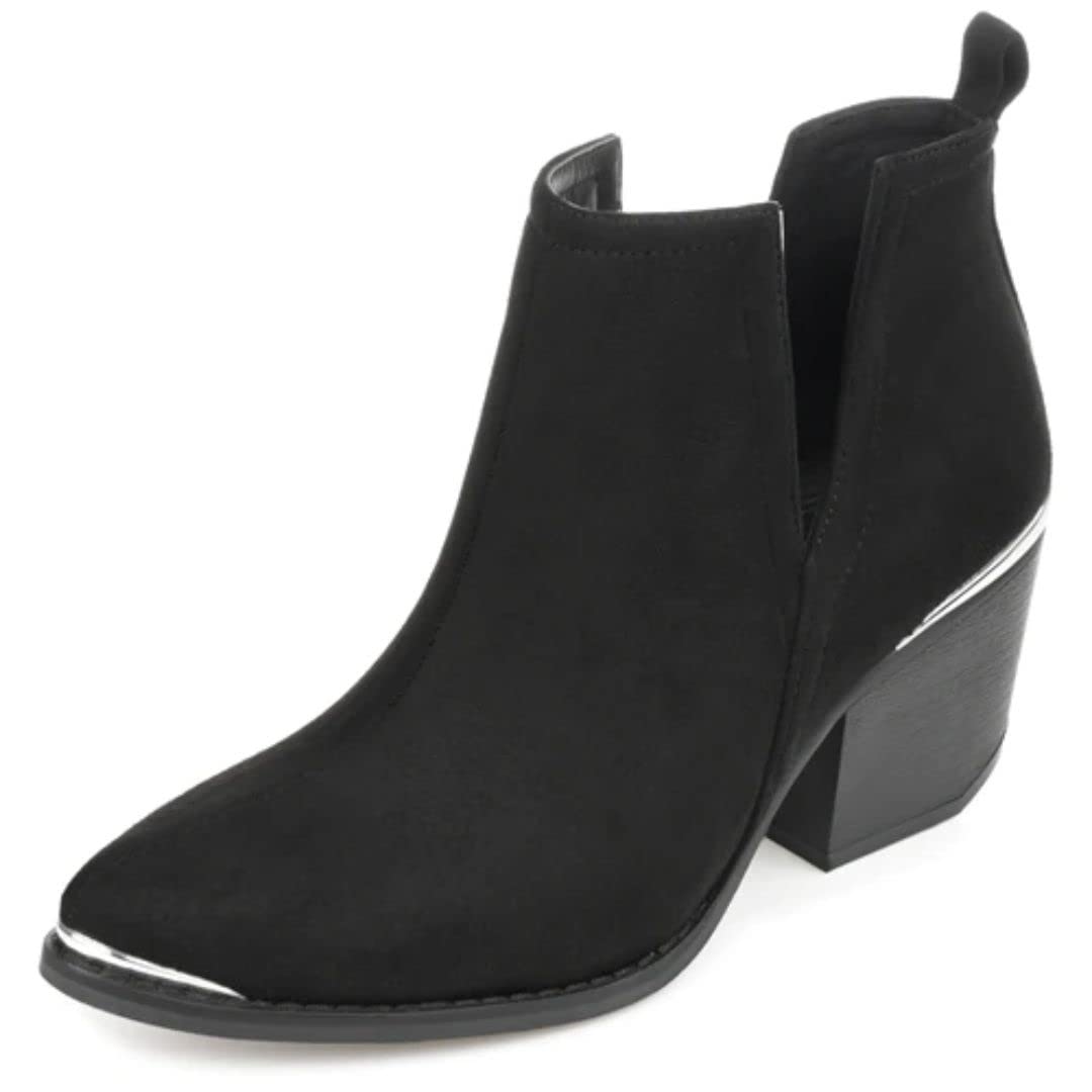 Journee Collection Womens Issla Wide Width Pull On Stacked Heel Booties