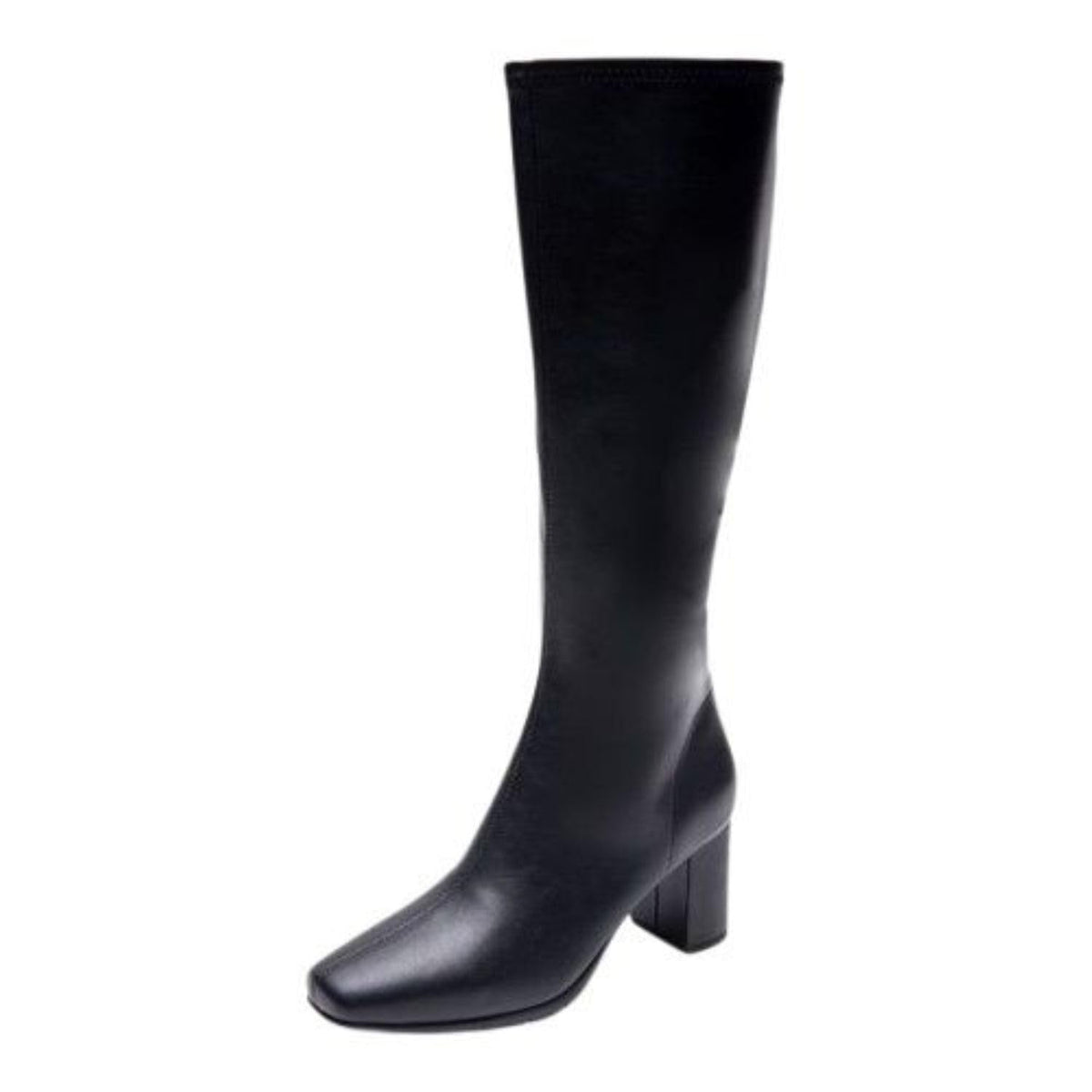 Aerosoles Womens Micah Tall Boots Black Stretch Faux Leather 12 Wide