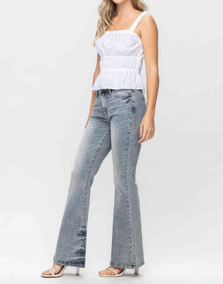 Judy Blue - Calça Jeans Flare Pin Tack Colorida