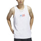 Adidas Men's American Flag Graphic Sleeveless Tank Top - White