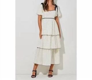 Baevely By Wellmade - Vestido midi Kat com estampa de bolinhas e camadas