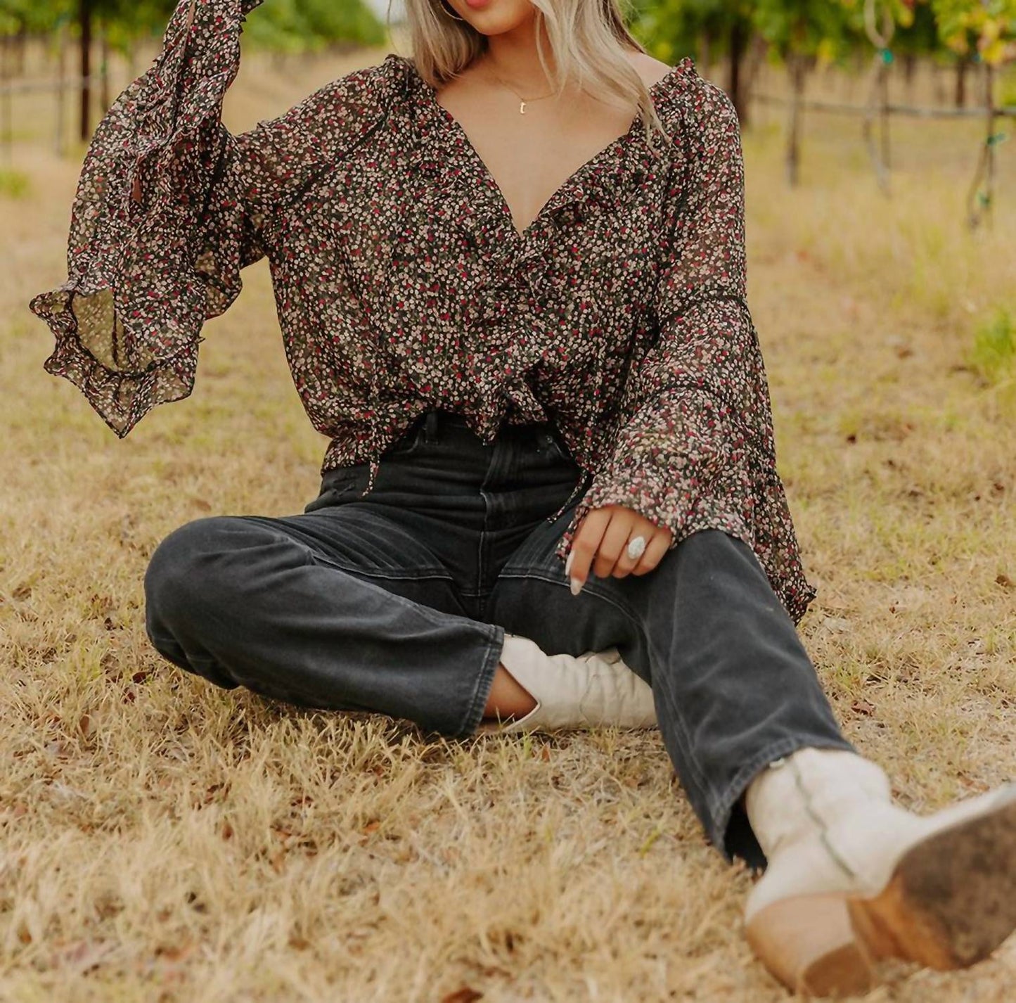 Buddylove - Mason Long Sleeve Ruffle Blouse