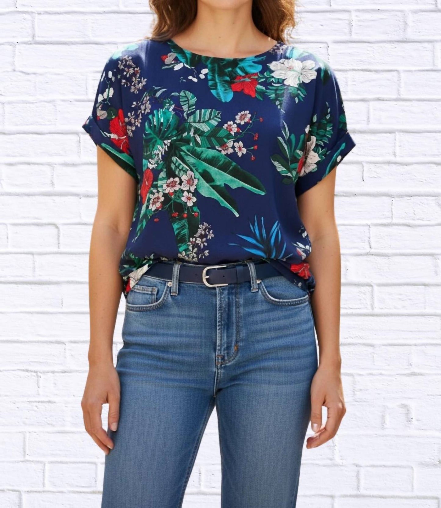 Diva Usa - Tropical Floral Viscose Blouse