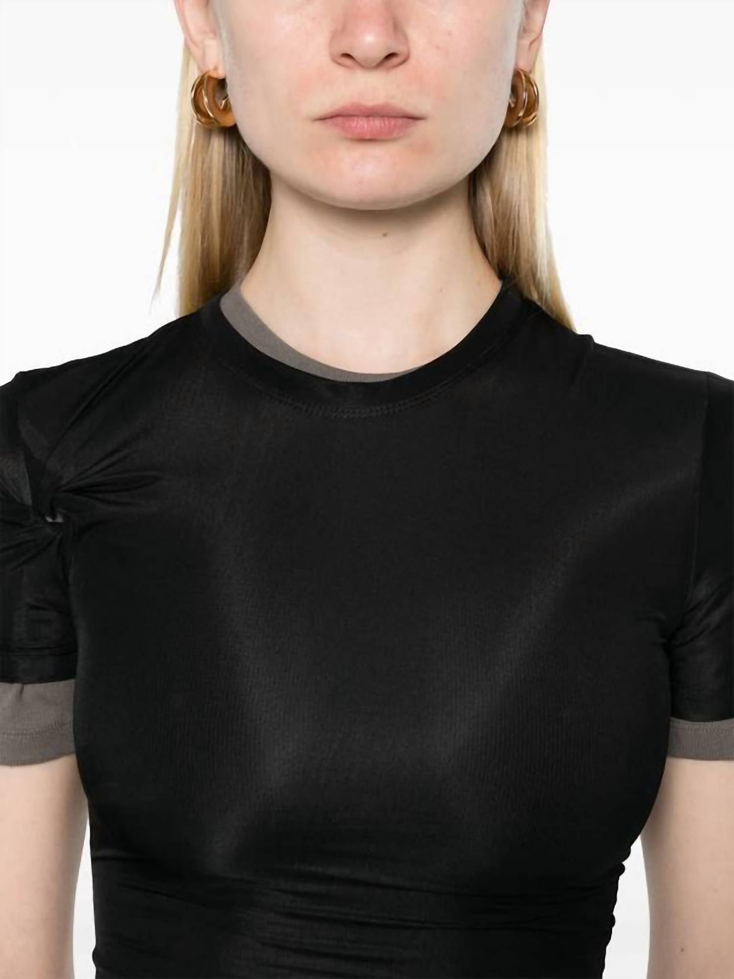 Christopher Esber - Sheer Overlay Loophole Ribbed Baby Tee