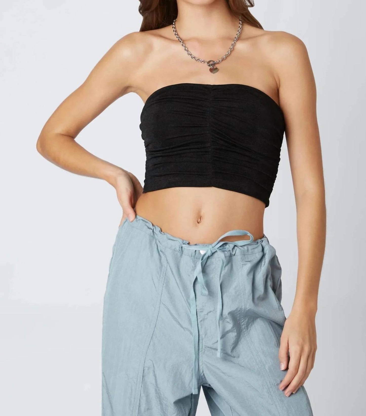Cotton Candy - Slinky Ruched Tube Top