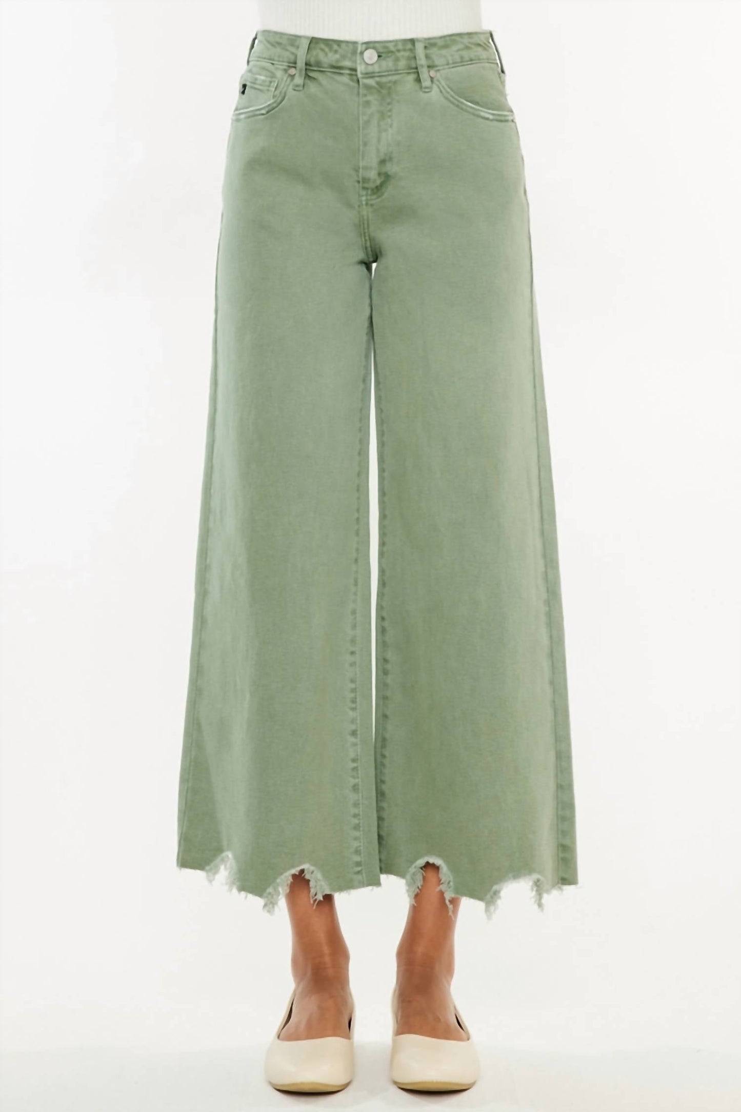 Kancan - High Rise Cropped Wide Leg Jean