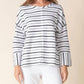 Habitat - Weekend Terry Striped Boxy Crew Neck Pullover Top