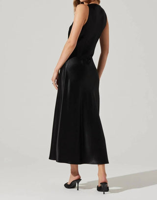 Astr - Vestido Midi de Cetim Ellora