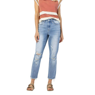 Judy Blue - Calça Jeans Slim de Cintura Alta e Perna Reta