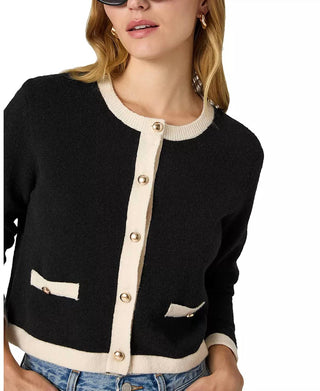 French Connection - Cardigan Vhari com acabamento contrastante