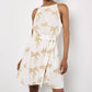 Apricot - Embroidered Palm Tree Dress