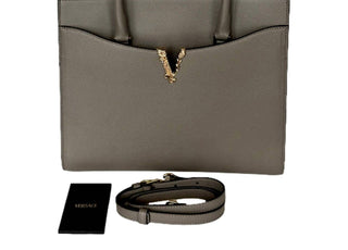 Versace - Women's Virtus Calfskin Leather Medium Top Handle Tote Bag