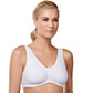 Amoena Womens Frances Wire-Free Front Closure Cotton Pocketed Mastectomy Bra White