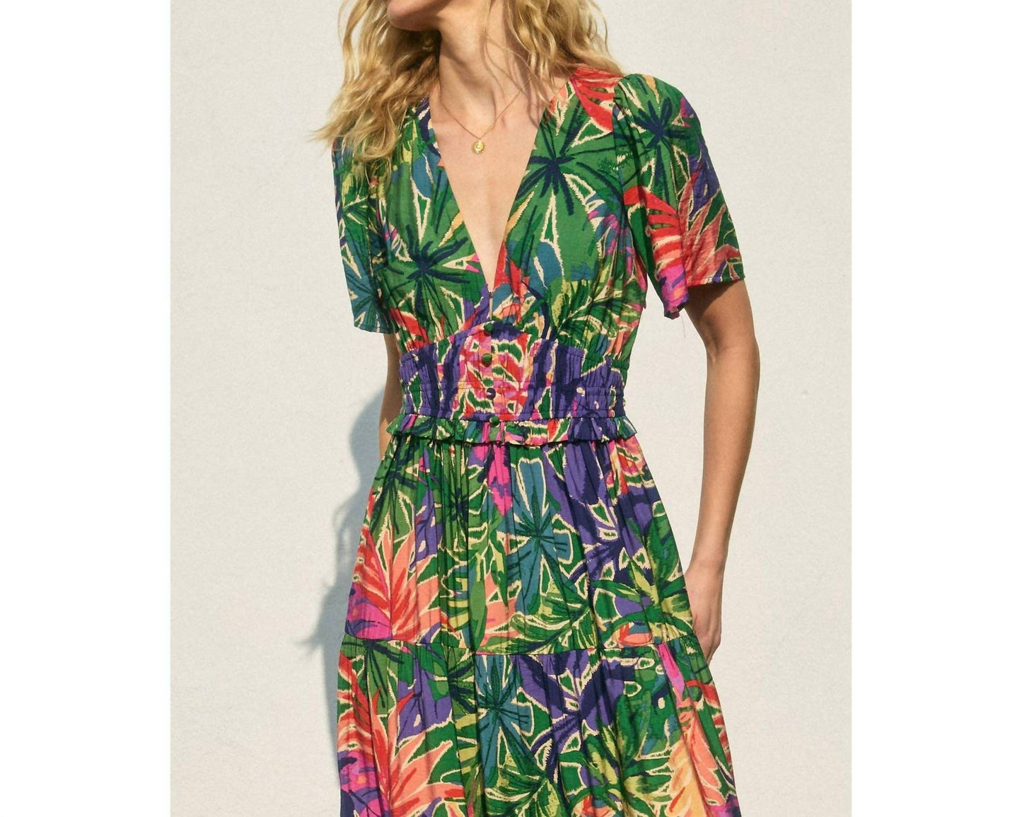 Dress Forum - Make Waves Plunging Tiered Maxi Dress