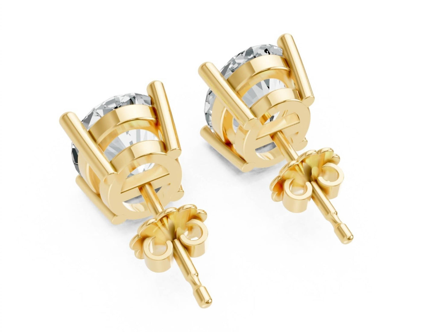 Aamiaa - Women's Oval Shape 4 Prong Push Back Studs