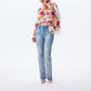 Theo The Label - Theia Orchid Print Ruffle Blouse