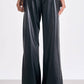 Elan - Faux Leather Wide Leg Trousers