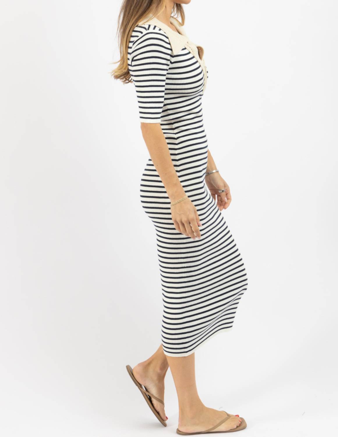 Blue B - Tradd Stripe Knit Mididress