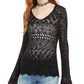 Suéter de manga larga Pointelle-Knit da American Rag Juniors, preto, tamanho médio