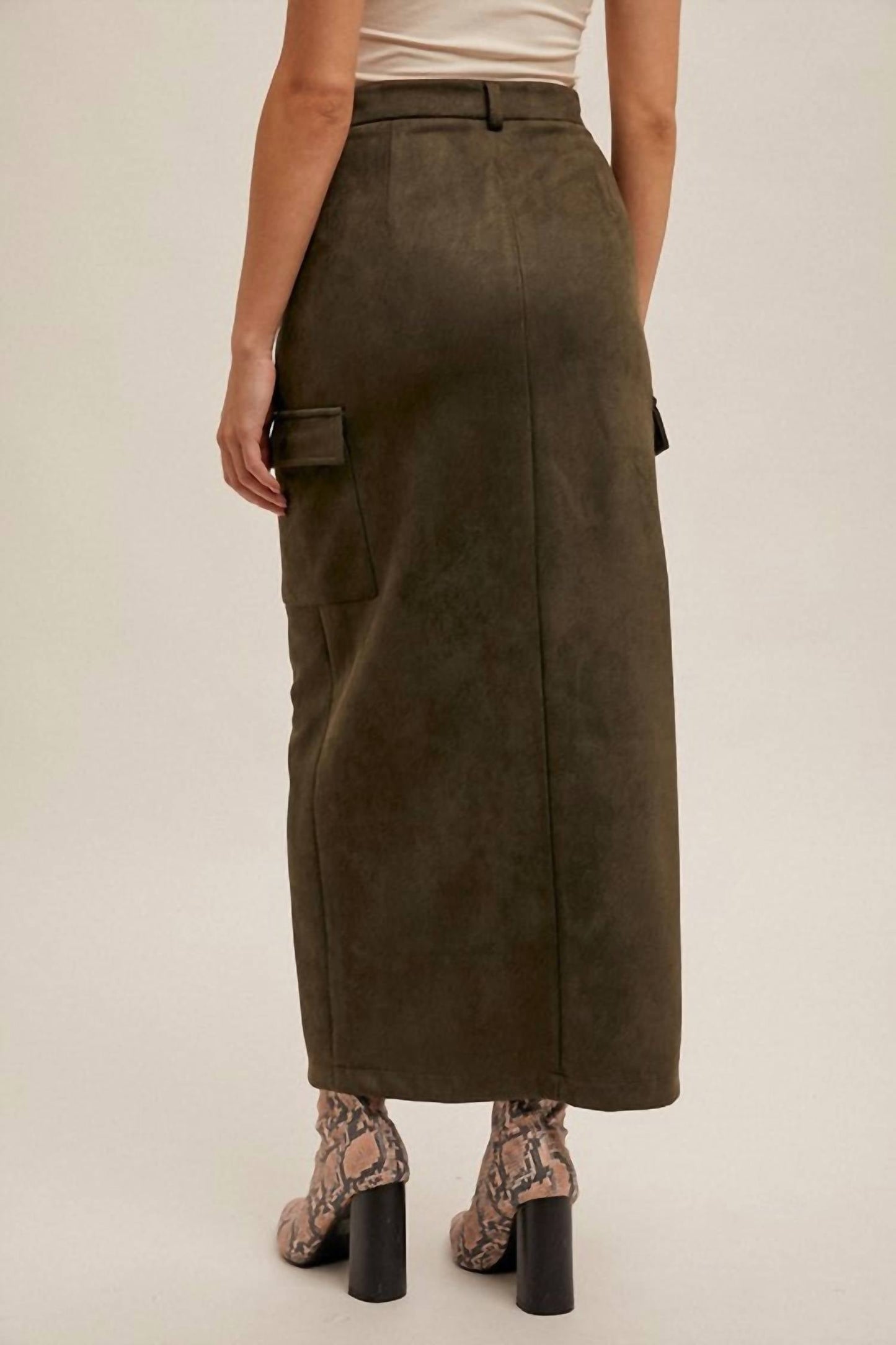Hem & Thread - Women's Suede Midi Skirt