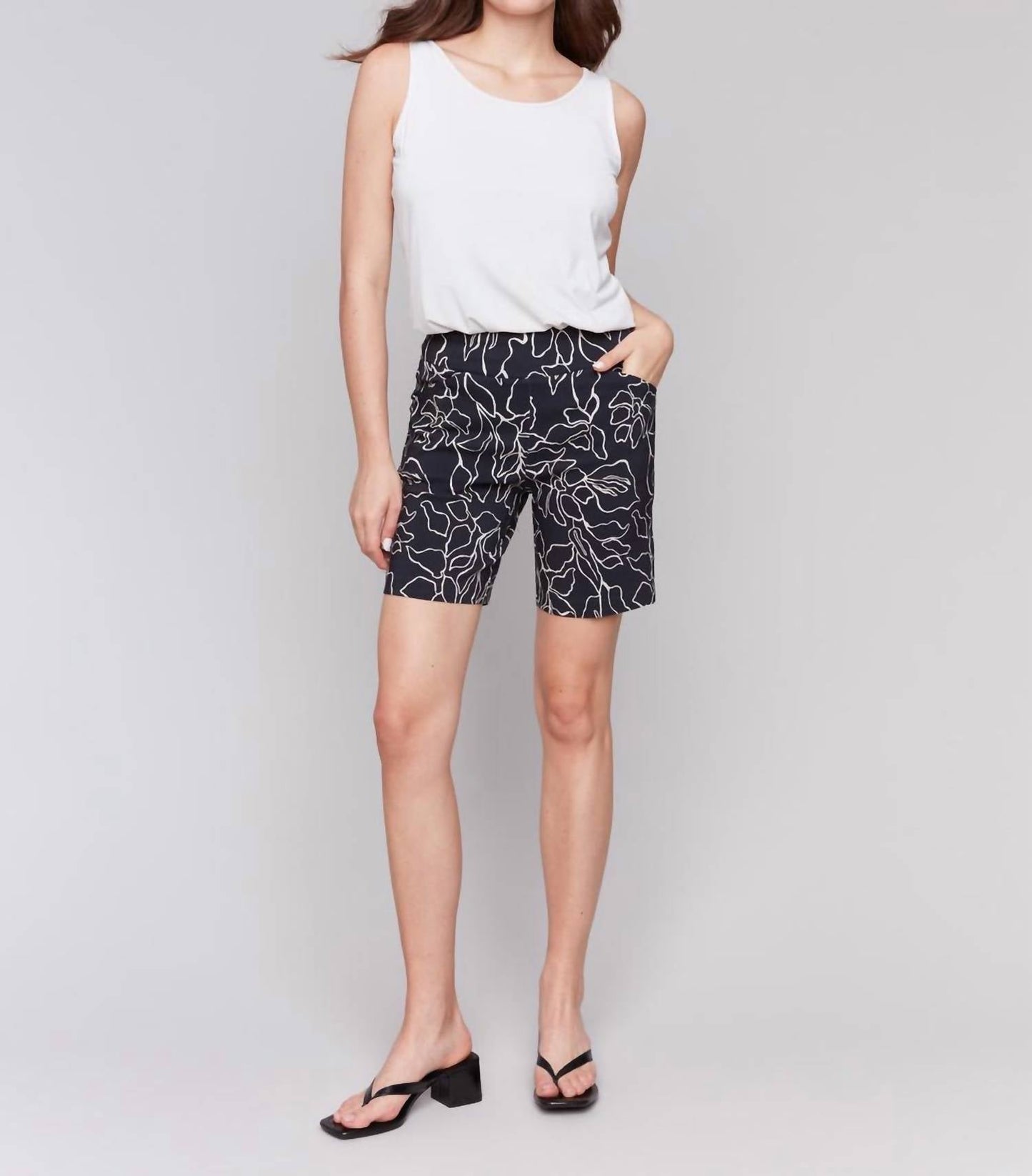 Charlie B - Printed Pull-on Stretch Shorts
