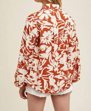 Lista de desejos - Blusa floral com botões