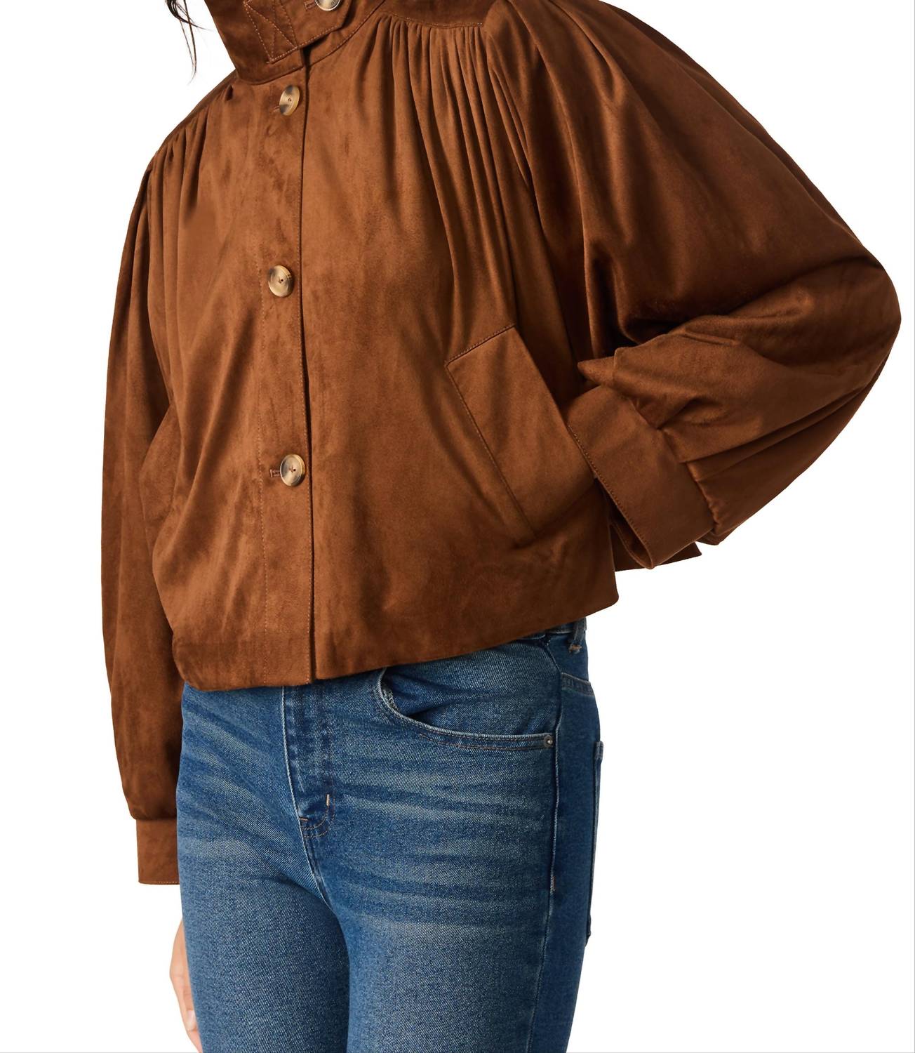 Steve Madden - Dierdra High-collar Faux-suede Jacket