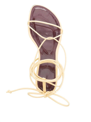 Proenza Schouler - Sandálias femininas com tira no tornozelo e estampa de camiseta