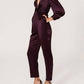 Mac Duggal - Front Twist Puff Sleeve Deep V Neck Jumpsuit