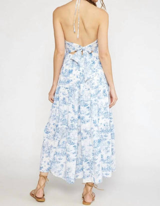 Entro - Toile Print Tie Back Midi Dress