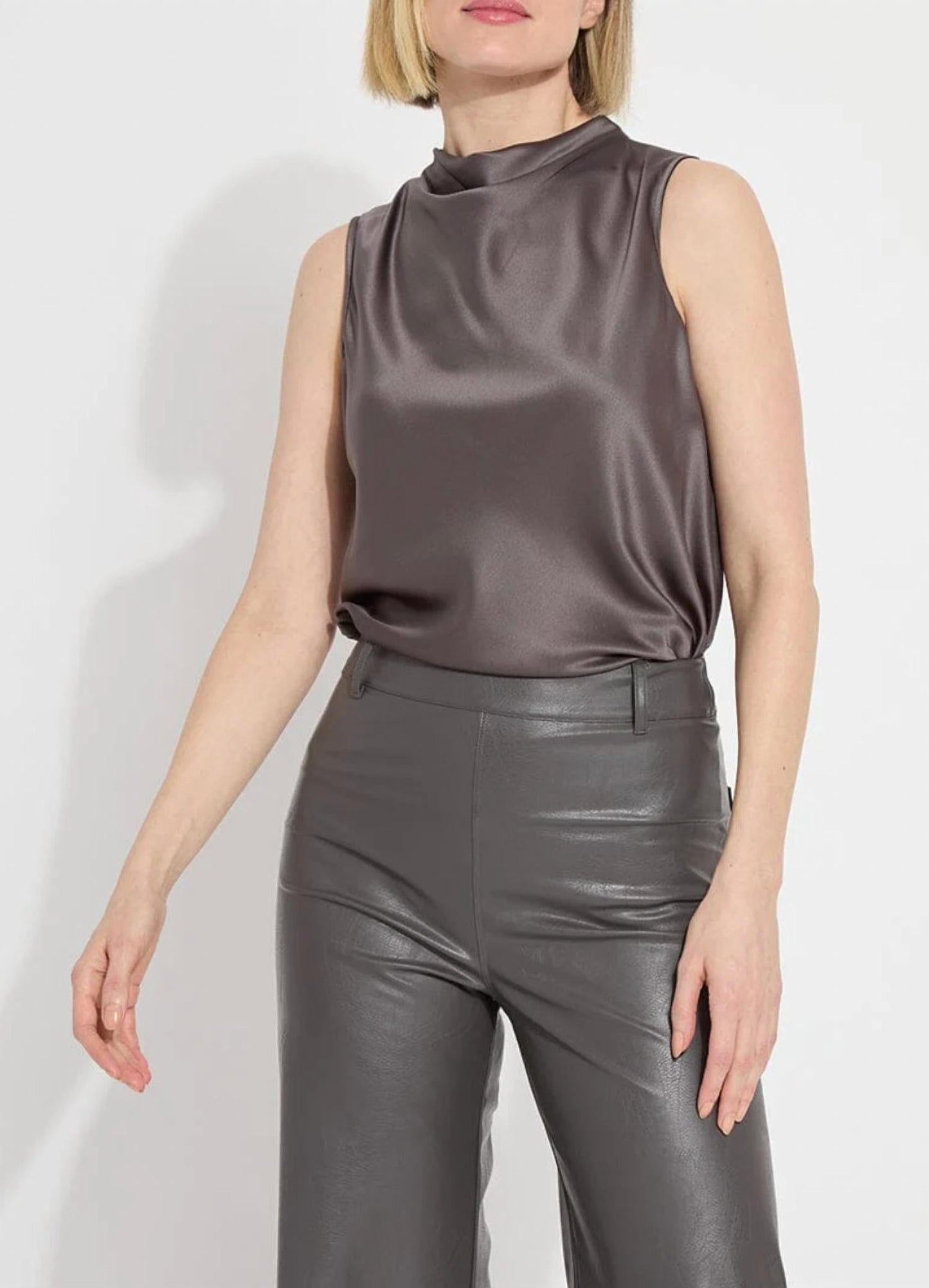 Lysse - Justine Draped Mock Neck Top