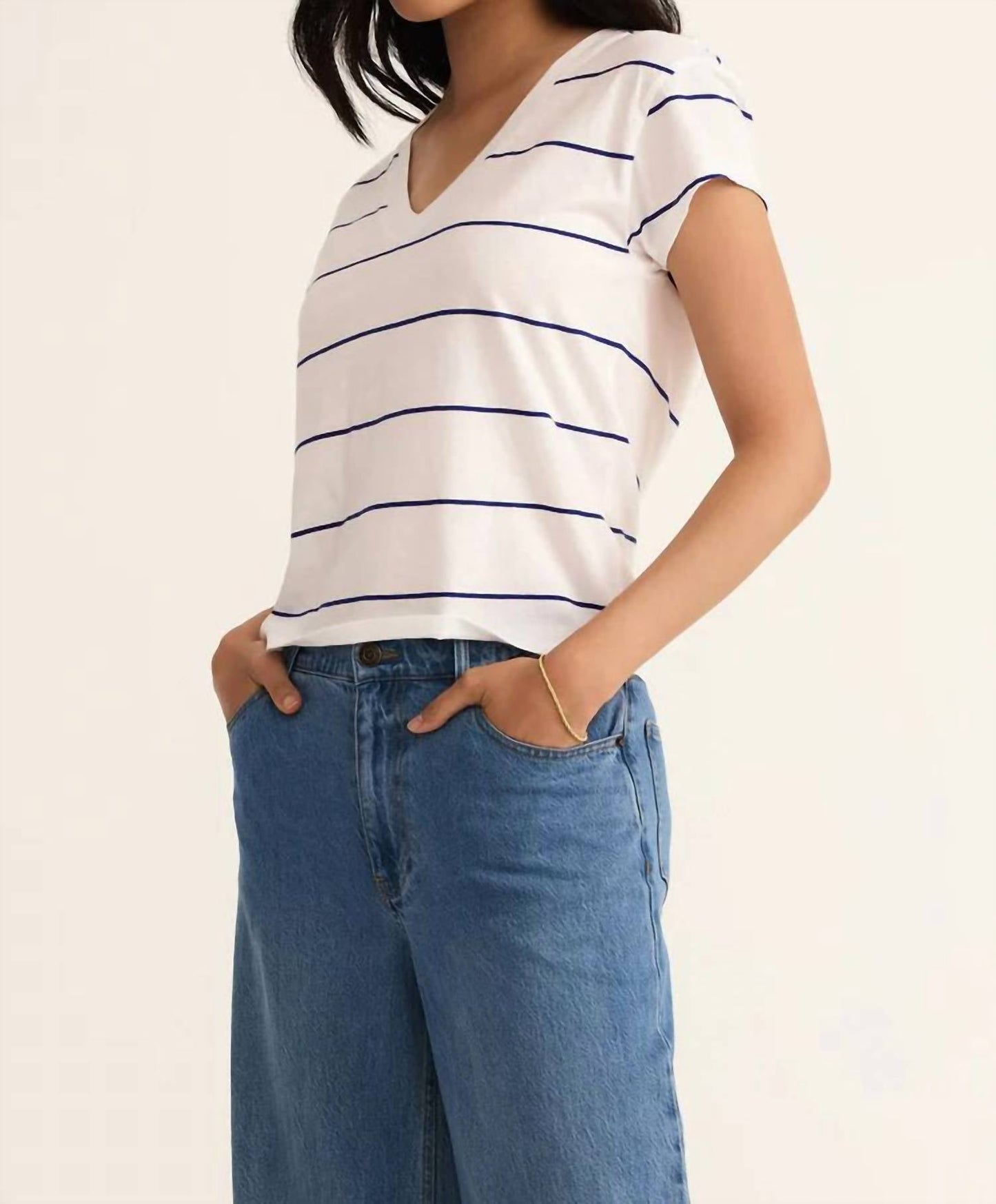 Z Supply - Striped Modern V-neck Tee