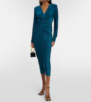 Diane Von Furstenberg - Vestido midi de jersey Hades com brilho