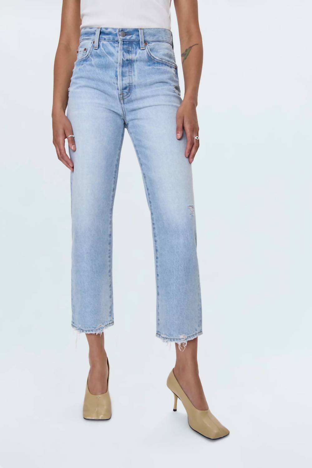 Pistola - Cassie Crop Super High Rise Straight Leg Jeans