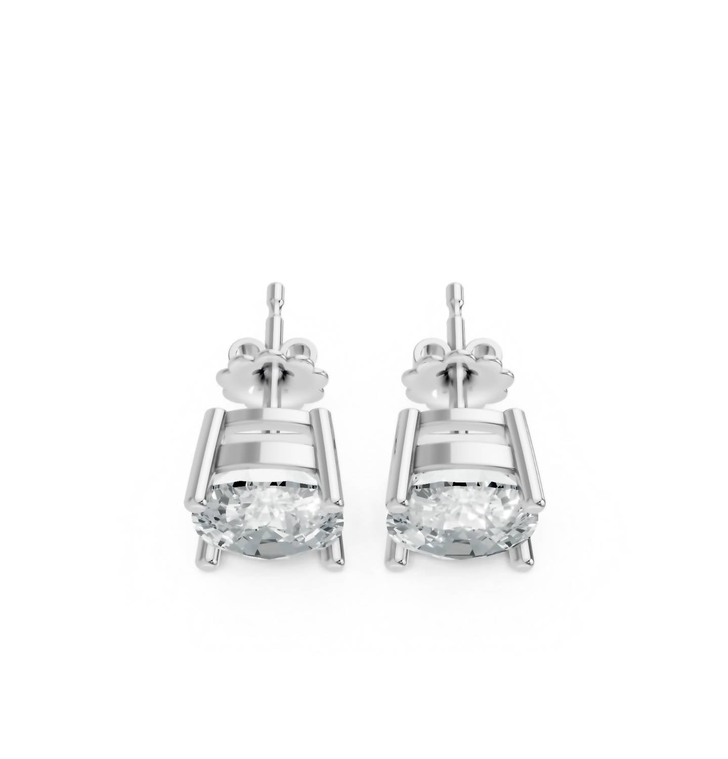 Aamiaa - Women's Cushion Shape 4 Prong Push Back Studs