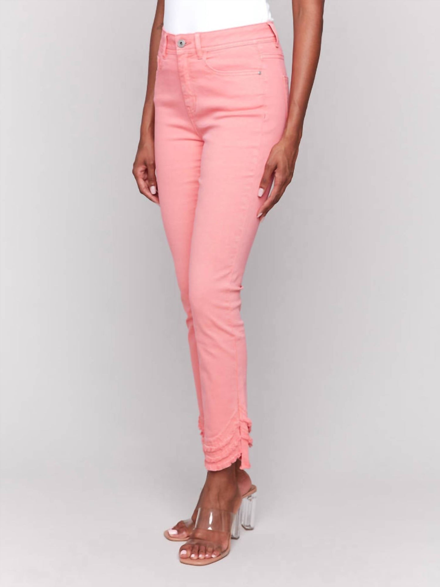 Charlie B - Frayed Hem Twill Pants