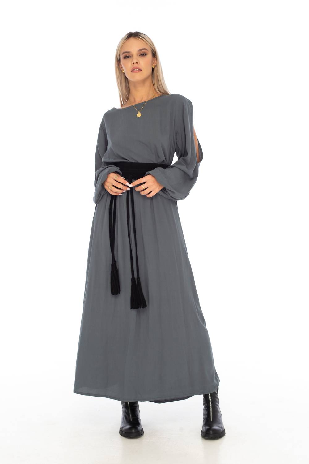 Skemo - Basics Cold Shoulder Long Dress
