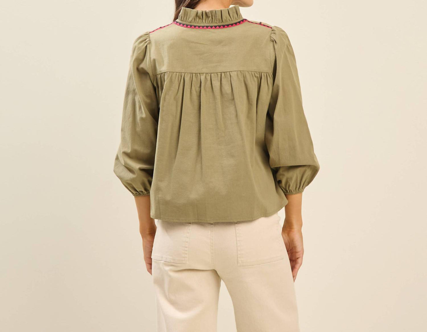 Able - Sloane Embroidered Collar Blouse